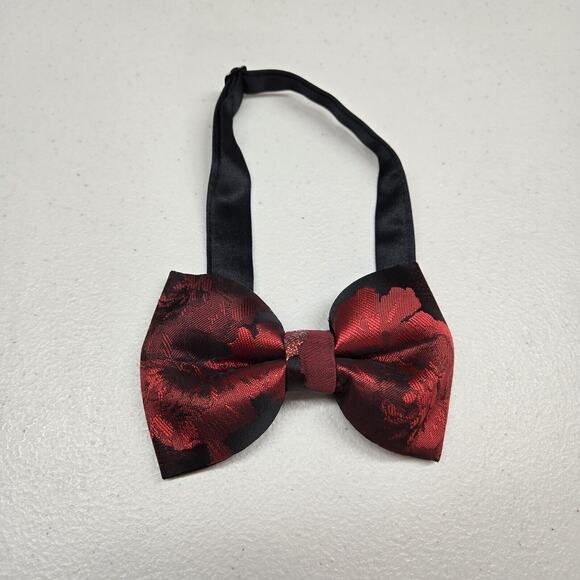 Mazari Tuxedo Jacket & Bowtie Sz S Black Red Floral Formal Holiday Evening - Picture 2 of 16